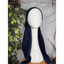 Turkish Cotton NON-SLIP Metallic Pretied w/ Long Tails - Navy-pretieds-The Little Tichel Lady