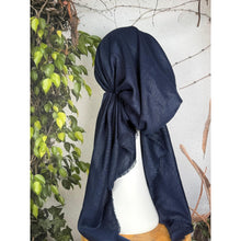 Turkish Cotton NON-SLIP Metallic Pretied w/ Long Tails - Navy-pretieds-The Little Tichel Lady