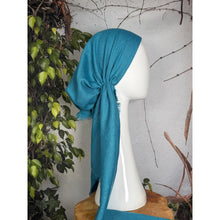 Turkish Cotton NON-SLIP Metallic Pretied w/ Long Tails - Turquoise-pretieds-The Little Tichel Lady