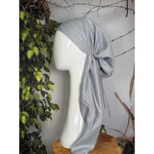 Turkish Cotton NON-SLIP Metallic Pretied w/ Long Tails - Silver-pretieds-The Little Tichel Lady