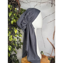 Turkish Cotton NON-SLIP Metallic Pretied w/ Long Tails - Deep Gray-pretieds-The Little Tichel Lady