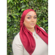 Starlit Satin Square Headscarf - Burgundy-Squares-The Little Tichel Lady