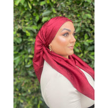 Starlit Satin Square Headscarf - Burgundy-Squares-The Little Tichel Lady