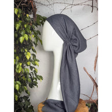 Turkish Cotton NON-SLIP Metallic Pretied w/ Long Tails - Deep Gray-pretieds-The Little Tichel Lady