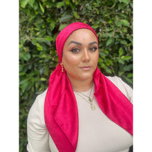 Starlit Satin Square Headscarf - Hot Pink