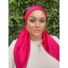 Starlit Satin Square Headscarf - Hot Pink