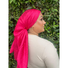 Starlit Satin Square Headscarf - Hot Pink