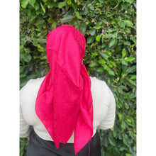 Starlit Satin Square Headscarf - Hot Pink