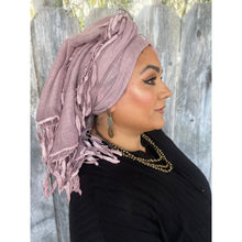 Whimsical Willow Israeli Headwrap - Pink/Mauve-Long Wrap-The Little Tichel Lady