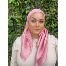 Starlit Satin Square Headscarf - Pink Panther