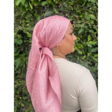 Starlit Satin Square Headscarf - Pink Panther