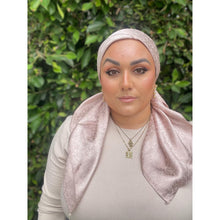 Starlit Satin Square Headscarf - Pale Taupe