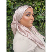 Starlit Satin Square Headscarf - Pale Taupe