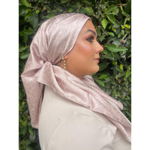 Starlit Satin Square Headscarf - Pale Taupe