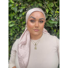 Starlit Satin Square Headscarf - Pale Taupe