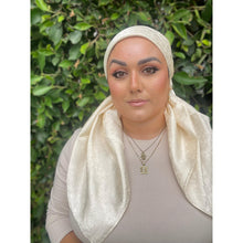 Starlit Satin Square Headscarf - Pale Gold/Champagne