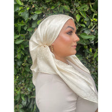Starlit Satin Square Headscarf - Pale Gold/Champagne