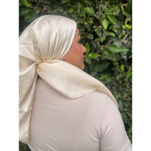 Starlit Satin Square Headscarf - Pale Gold/Champagne