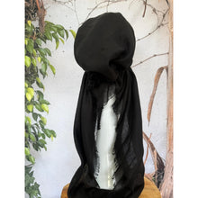Turkish Cotton Textured NON-SLIP Pretied w/ Long Tails - Black-pretieds-The Little Tichel Lady