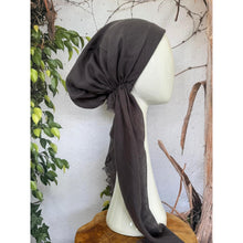 Turkish Cotton Textured NON-SLIP Pretied w/ Long Tails - Dark Gray-pretieds-The Little Tichel Lady