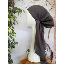 Turkish Cotton Textured NON-SLIP Pretied w/ Long Tails - Dark Gray-pretieds-The Little Tichel Lady