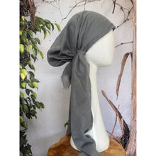 Turkish Cotton Textured NON-SLIP Pretied w/ Long Tails - Silver Gray-pretieds-The Little Tichel Lady