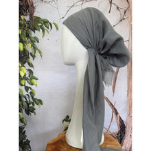 Turkish Cotton Textured NON-SLIP Pretied w/ Long Tails - Silver Gray-pretieds-The Little Tichel Lady