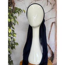Turkish Cotton Textured NON-SLIP Pretied w/ Long Tails - Navy-pretieds-The Little Tichel Lady