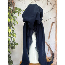 Turkish Cotton Textured NON-SLIP Pretied w/ Long Tails - Navy-pretieds-The Little Tichel Lady