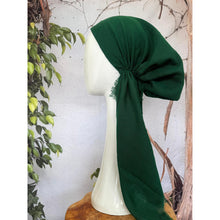 Turkish Cotton Textured NON-SLIP Pretied w/ Long Tails - Hunter Green-pretieds-The Little Tichel Lady