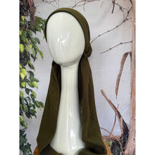 Turkish Cotton Textured NON-SLIP Pretied w/ Long Tails - Olive-pretieds-The Little Tichel Lady