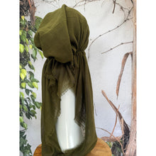 Turkish Cotton Textured NON-SLIP Pretied w/ Long Tails - Olive-pretieds-The Little Tichel Lady