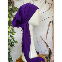 Turkish Cotton Textured NON-SLIP Pretied w/ Long Tails - Purple-pretieds-The Little Tichel Lady