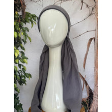 Turkish Cotton Textured NON-SLIP Pretied w/ Long Tails - Gray/Purple-pretieds-The Little Tichel Lady