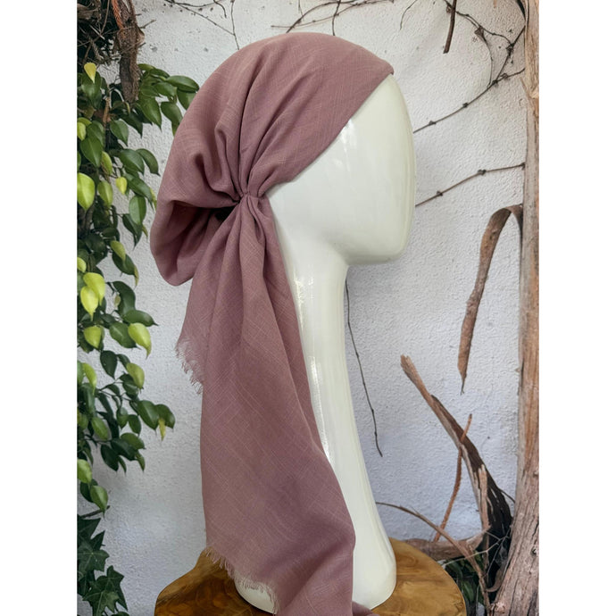 Turkish Cotton Textured NON-SLIP Pretied w/ Long Tails - Dusty Pink-pretieds-The Little Tichel Lady