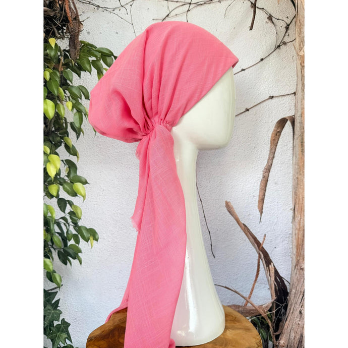 Turkish Cotton Textured NON-SLIP Pretied w/ Long Tails - Bubblegum Pink-pretieds-The Little Tichel Lady