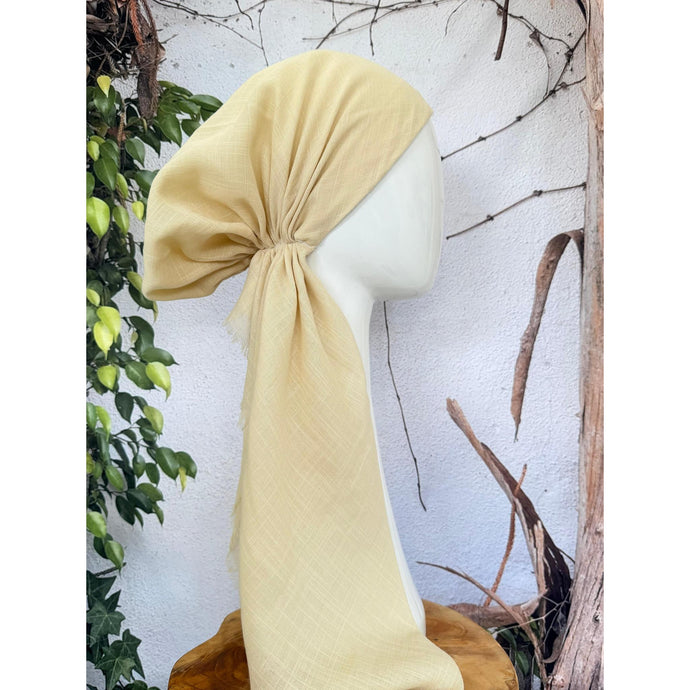 Turkish Cotton Textured NON-SLIP Pretied w/ Long Tails - Butter-pretieds-The Little Tichel Lady