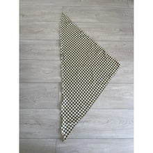 Rinati Lakel Satin Triangle - Olive Checkered Print-Triangle-The Little Tichel Lady