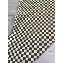Rinati Lakel Satin Triangle - Olive Checkered Print-Triangle-The Little Tichel Lady