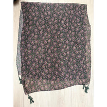 Cozy Israeli Print Headwrap + Tassel Details - Olive Paisley-Long Wrap-The Little Tichel Lady