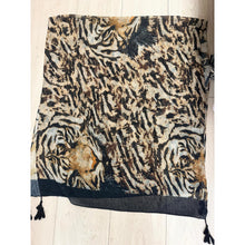 Cozy Israeli Print Headwrap + Tassel Details - Neutral Print-Long Wrap-The Little Tichel Lady