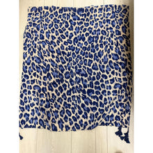 Cozy Israeli Print Headwrap + Tassel Details - Blue Leopard-Long Wrap-The Little Tichel Lady