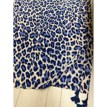 Cozy Israeli Print Headwrap + Tassel Details - Blue Leopard-Long Wrap-The Little Tichel Lady