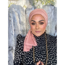 Faux Suede Stretchy Head Wrap - Blush-Long Wrap-The Little Tichel Lady