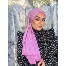 Faux Suede Stretchy Head Wrap - Orchid-Long Wrap-The Little Tichel Lady