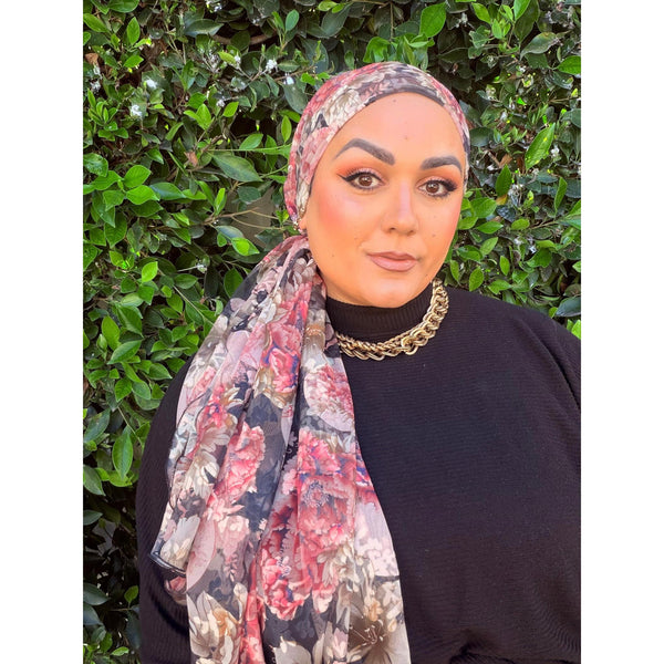 Yomi - Rinati Lakel, Black & Pink Floral-Specialty Items-The Little Tichel Lady