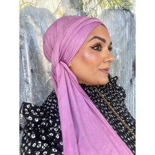 Faux Suede Stretchy Head Wrap - Orchid-Long Wrap-The Little Tichel Lady