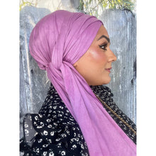 Faux Suede Stretchy Head Wrap - Orchid-Long Wrap-The Little Tichel Lady