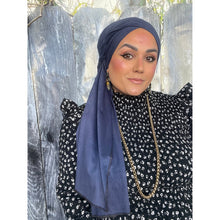 Faux Suede Stretchy Head Wrap - Midnight-Long Wrap-The Little Tichel Lady