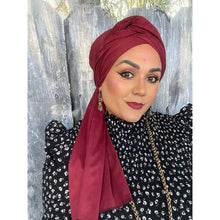 Faux Suede Stretchy Head Wrap - Brick-Long Wrap-The Little Tichel Lady